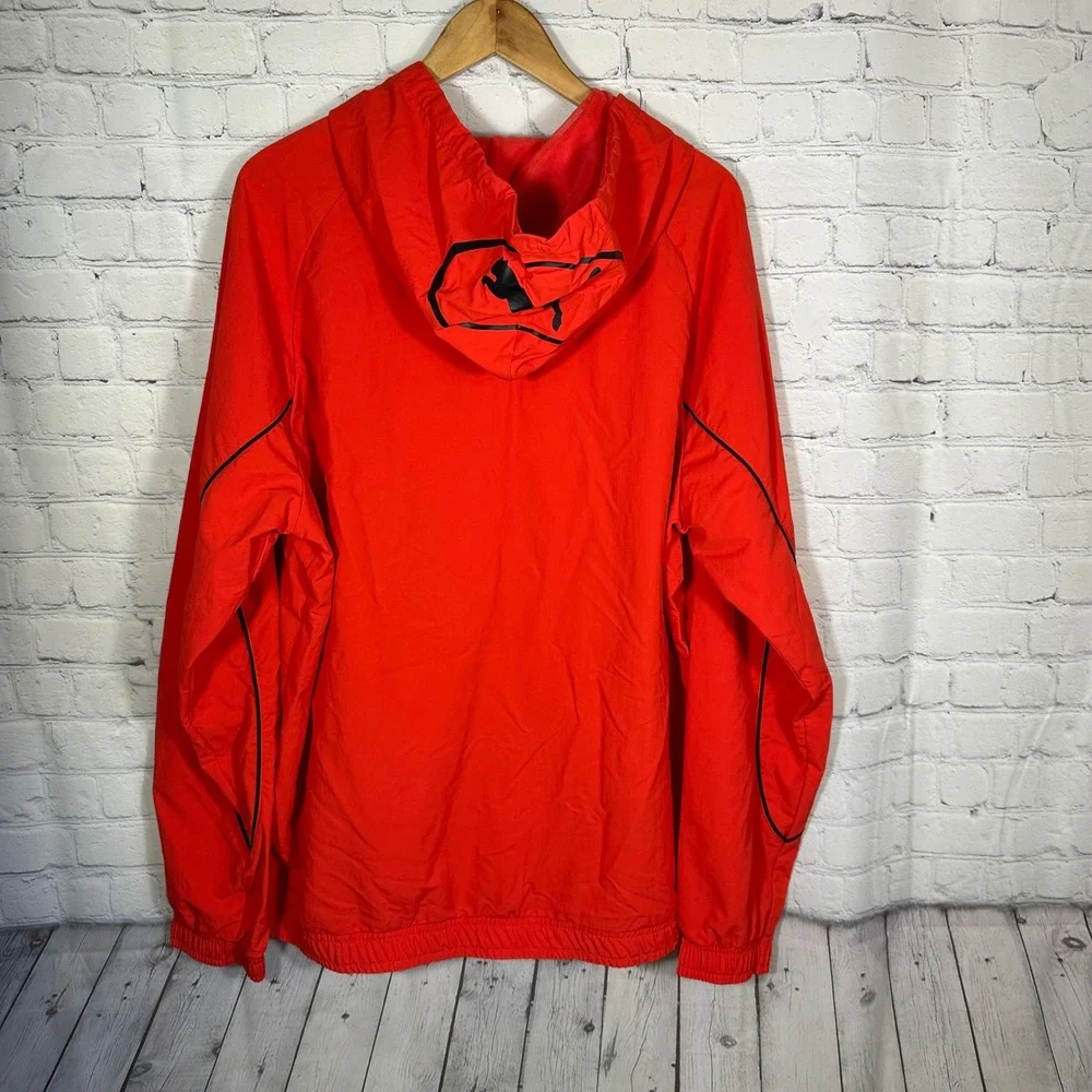 Puma Mens Red Full Zip Hooded Windbreaker Jacket 691495-11‎ XL